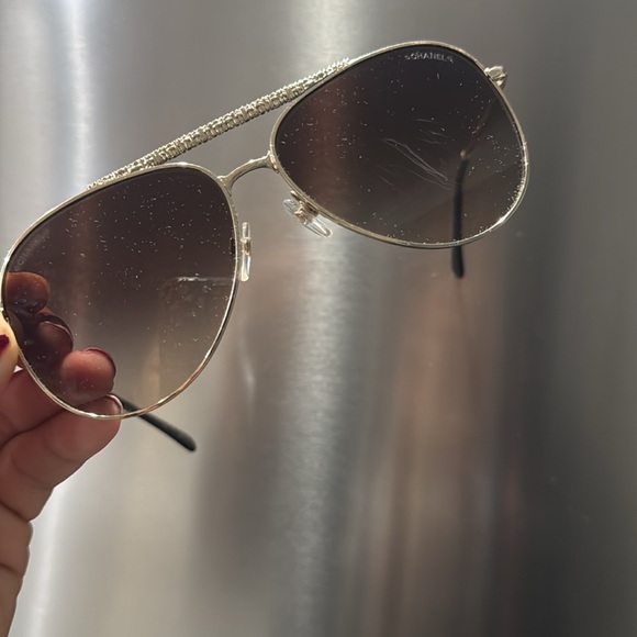 ✨Chanel Gold Tone Brown Gradient 4231 Aviator Sunglasses - Picture 15 of 17